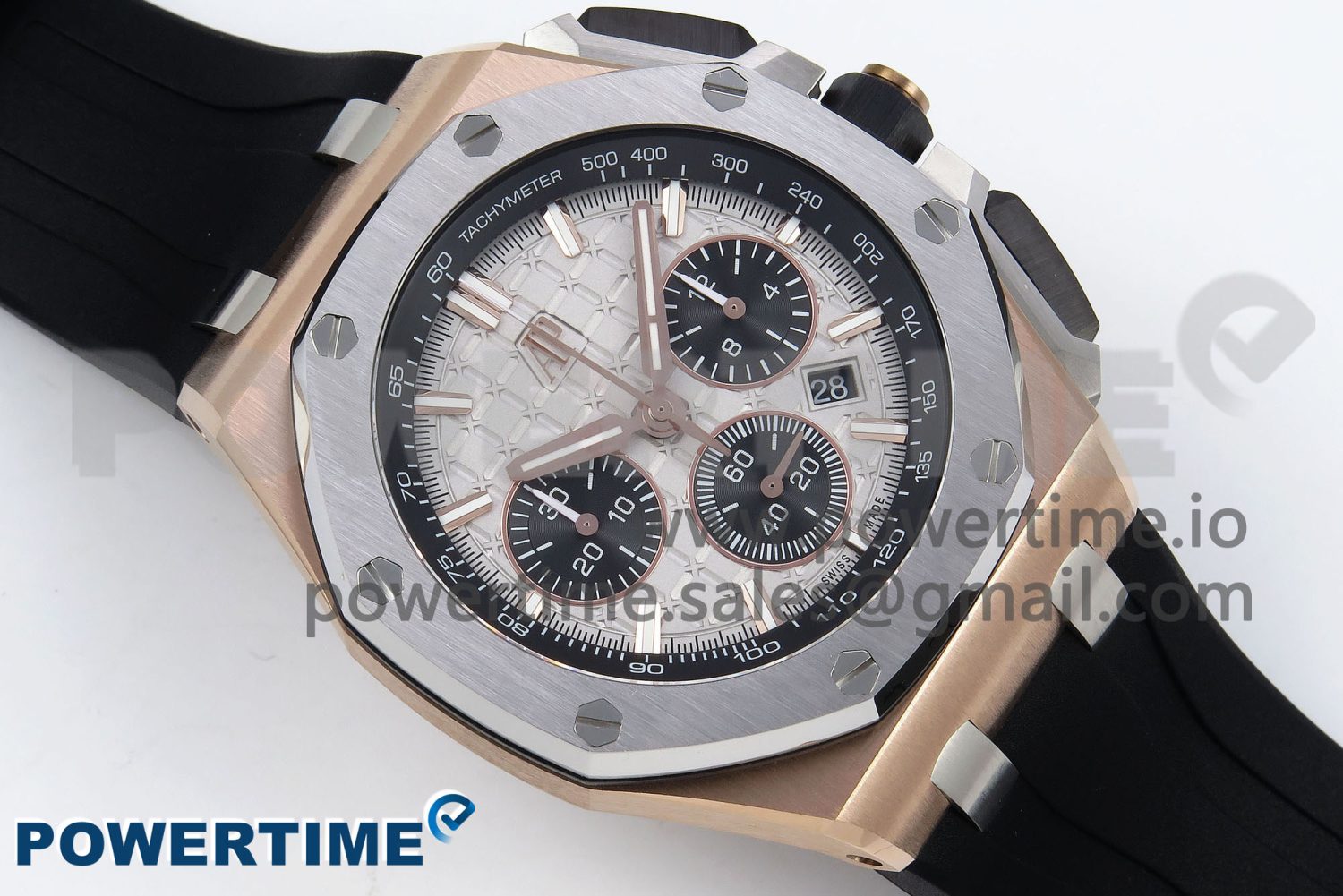 Royal Oak Offshore 43mm RG APF Best Edition Silver Dial on Black Rubber Strap A4401 - Image 3