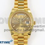 DayDate 40 228238 ARF 904L Steel Gold Stick Dial on President Bracelet VR3255