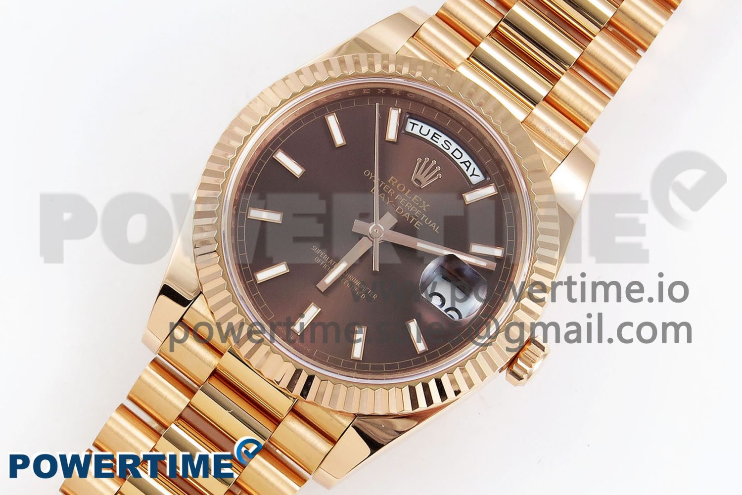 DayDate 40 228238 ARF 904L Steel Brown Stick Dial on President Bracelet VR3255 - Image 2