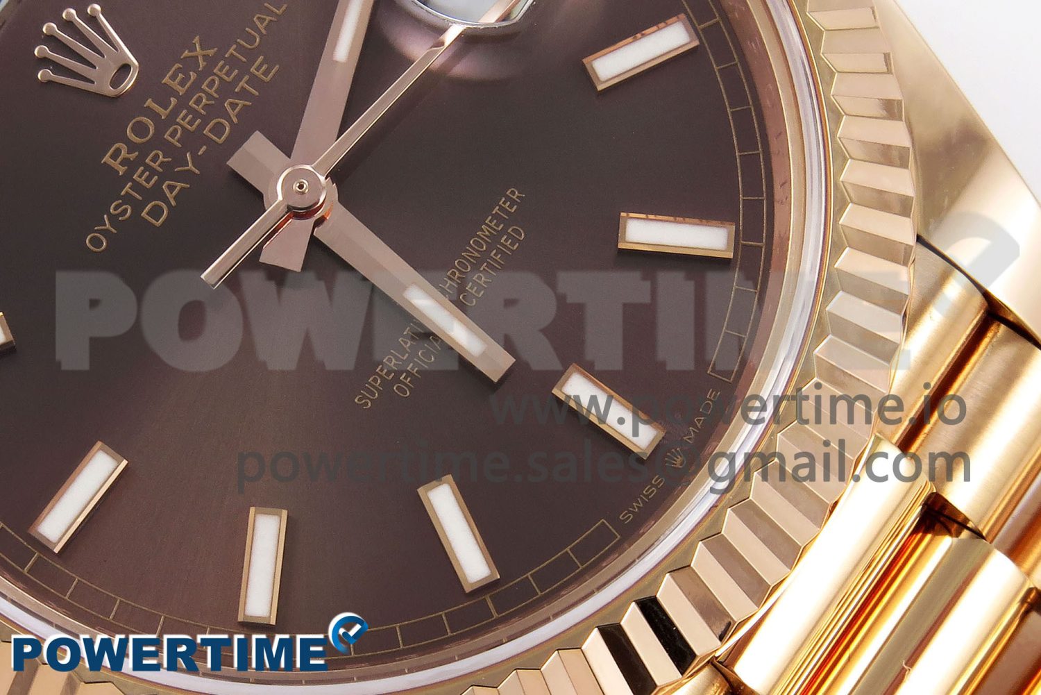 DayDate 40 228238 ARF 904L Steel Brown Stick Dial on President Bracelet VR3255 - Image 5