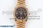 DayDate 40 228238 ARF 904L Steel Brown Crystal Diamonds Bezel on President Bracelet VR3255