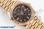 DayDate 40 228238 ARF 904L Steel Brown Crystal Diamonds Bezel on President Bracelet VR3255 - Image 3