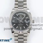 DayDate 40 228238 ARF 904L Steel Grey Stick Dial on President Bracelet VR3255