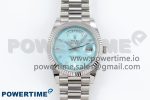 DayDate 40 228238 ARF 904L Steel Tiffany Blue Crystal Diamonds Bezel on President Bracelet VR3255