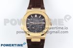 Nautilus 5712 SS PPF 1:1 Best Edition Brown Dial on Brown Leather Strap A240 Super Clone V2