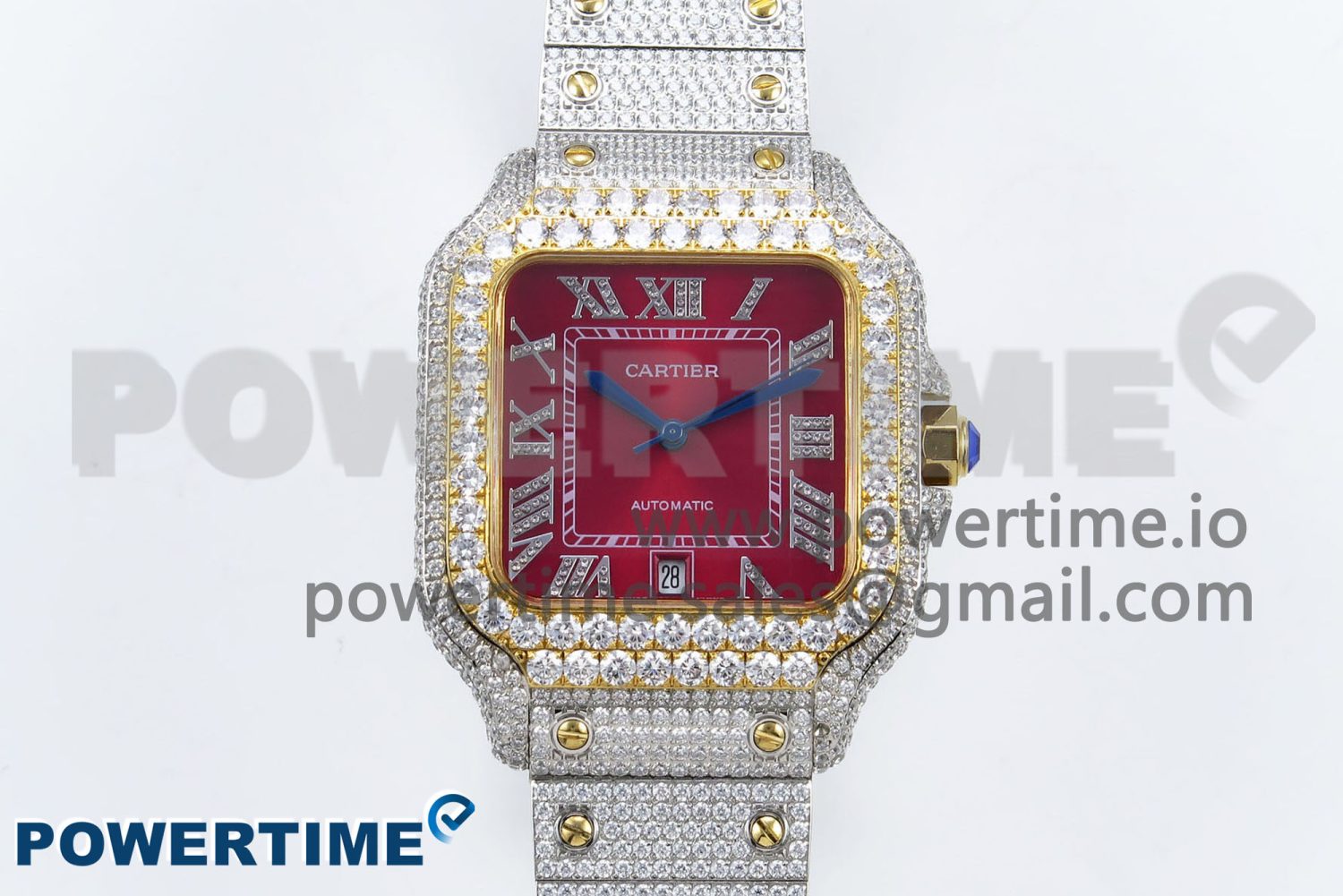 Santos De 40mm TWF 1:1 Best Edition Red Dial 904L SS/YG Case and Bracelet A2824 - Image 1