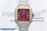 Santos De 40mm TWF 1:1 Best Edition Red Dial 904L SS/YG Case and Bracelet A2824