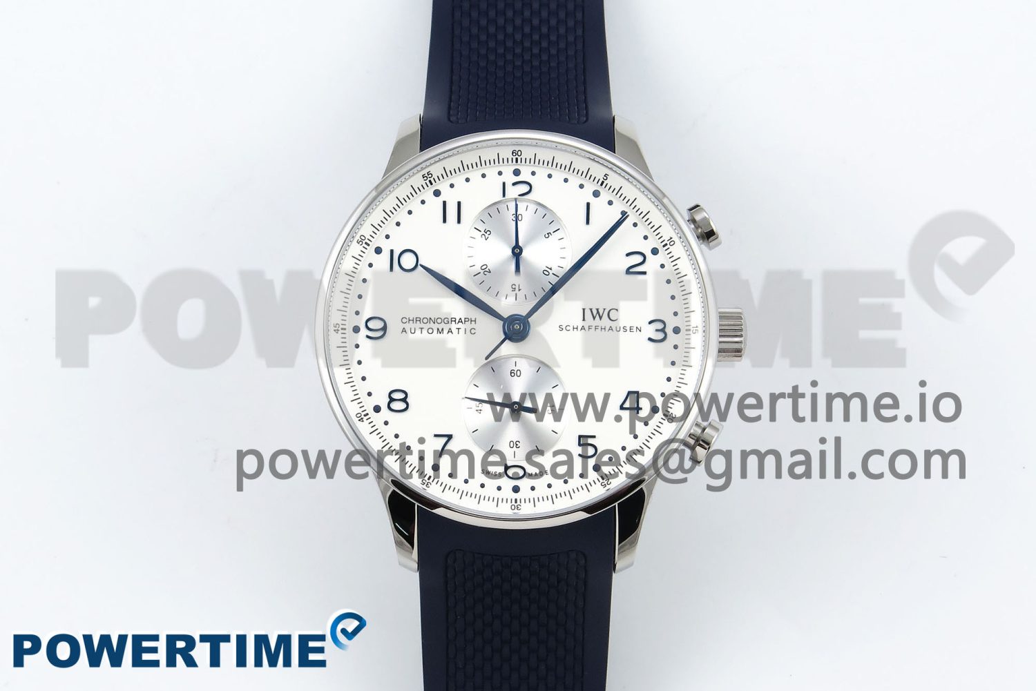 Portuguese Chrono IW3716 Z+F 1:1 Best Edition White Dial on Blue Rubber Strap A69355 - Image 1