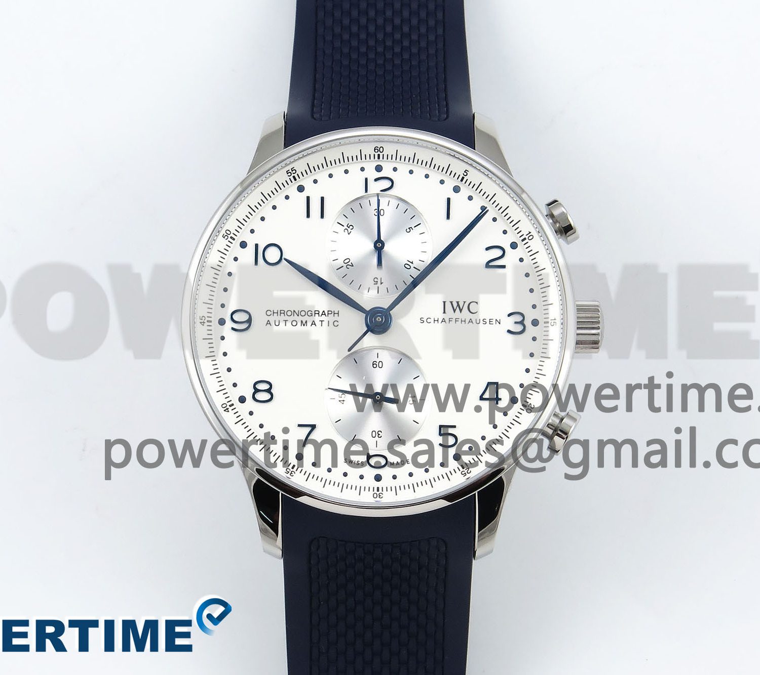 Portuguese Chrono IW3716 Z+F 1:1 Best Edition White Dial on Blue Rubber Strap A69355