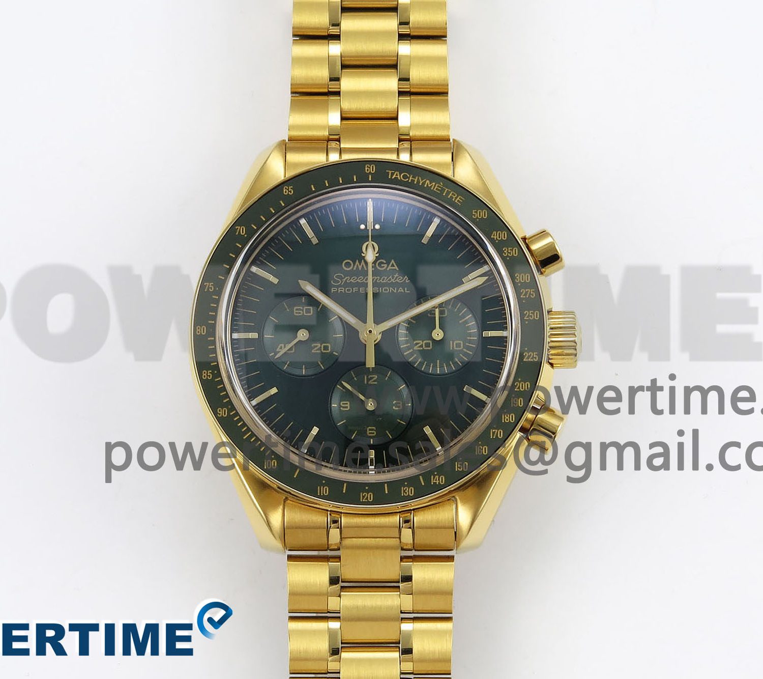 Speedmaster YG RMF Best Edition Green Dial on YG Bracelet Lemania HW