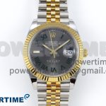 DateJust 41 126333 Clean 1:1 Best Edition 904L Steel Gray Dial Green Roman Marker on SS/YG Oyster Bracelet VR3235