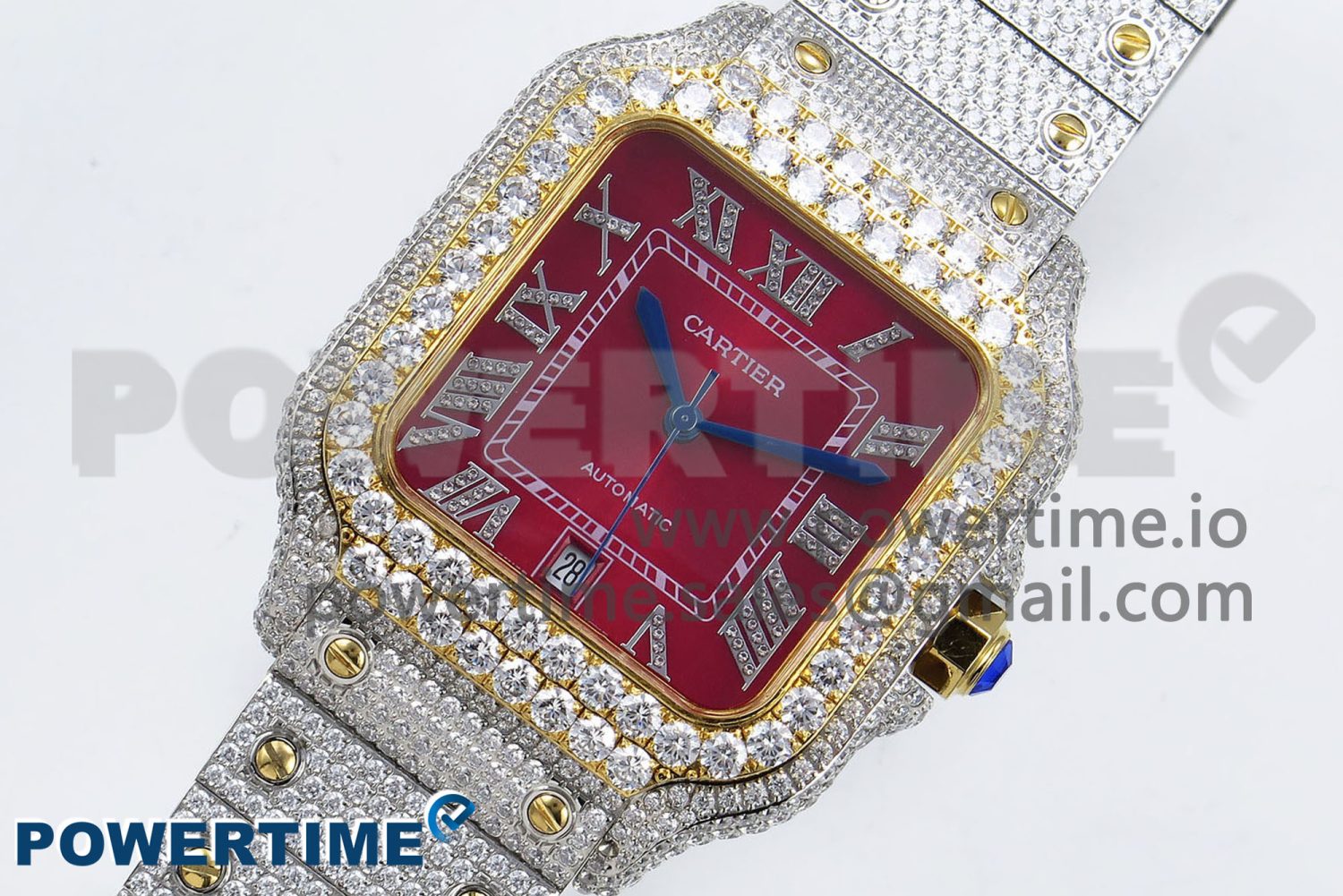 Santos De 40mm TWF 1:1 Best Edition Red Dial 904L SS/YG Case and Bracelet A2824 - Image 2