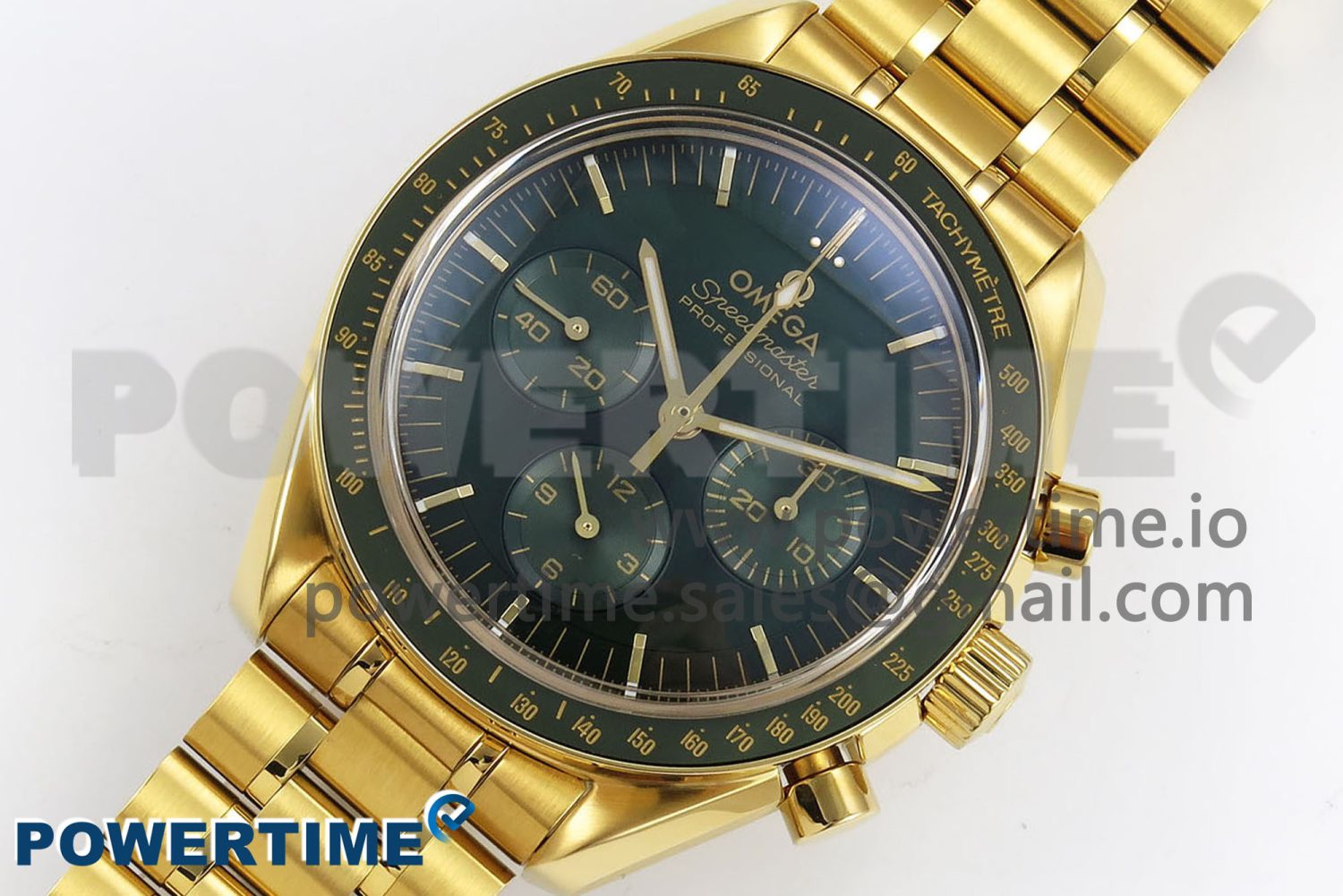 Speedmaster YG RMF Best Edition Green Dial on YG Bracelet Lemania HW - Image 2