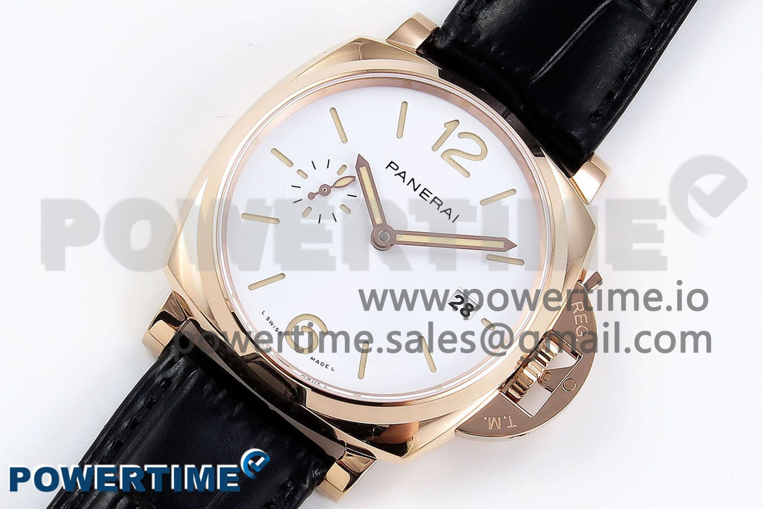 PAM1336 Luminor Due 42mm VSF Best Edition White Dial on Leather Strap P900 Clone - Image 2