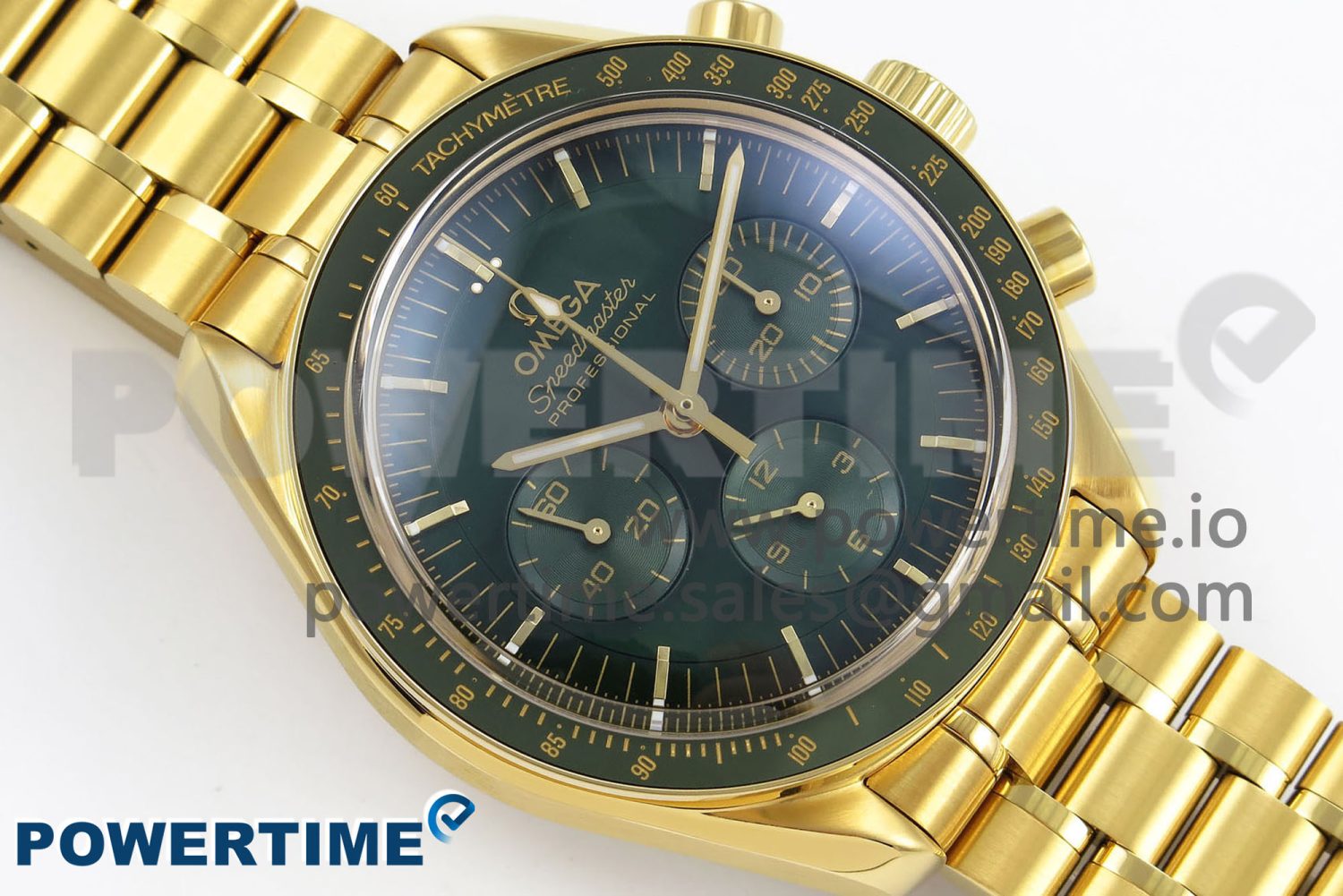 Speedmaster YG RMF Best Edition Green Dial on YG Bracelet Lemania HW - Image 3