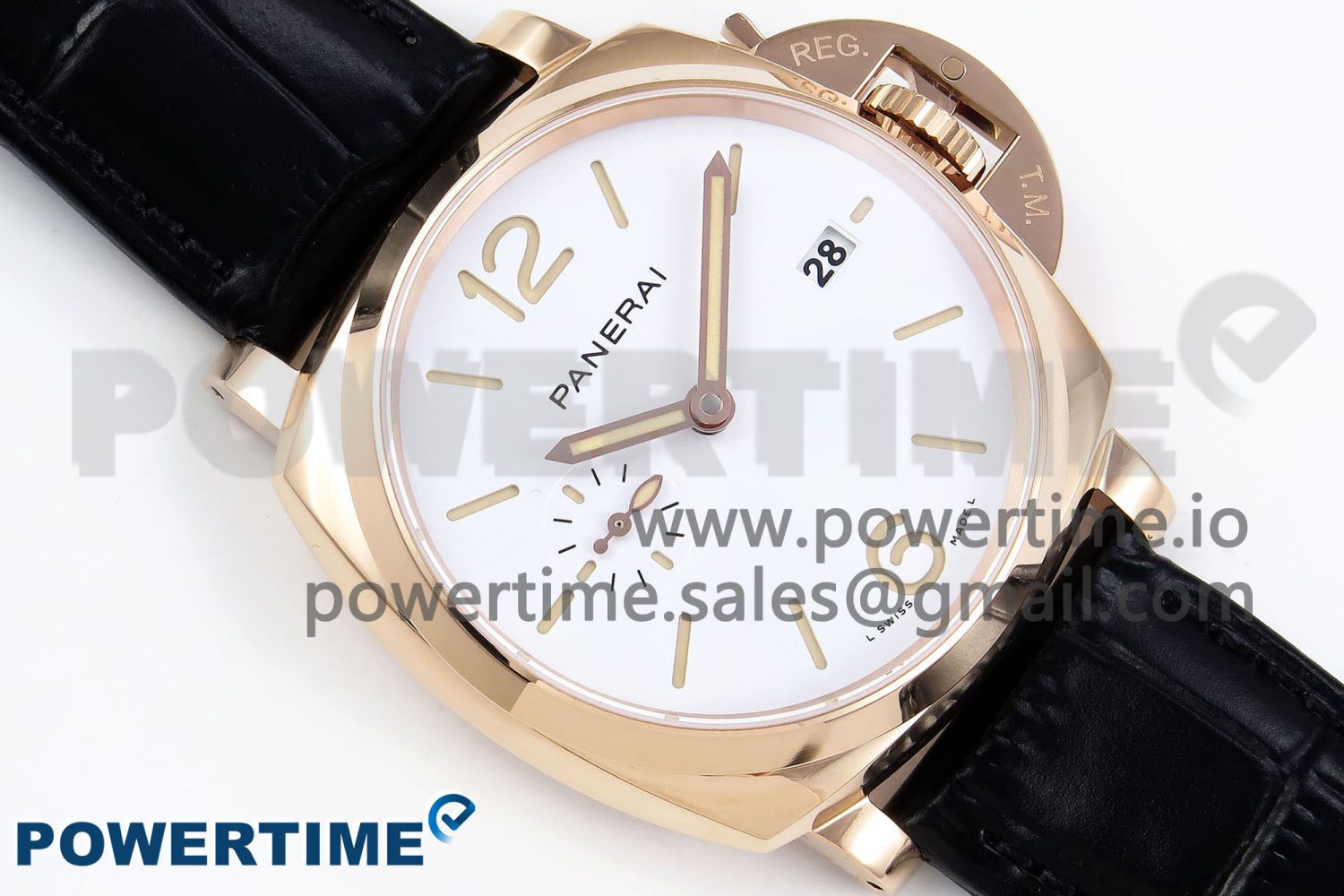 PAM1336 Luminor Due 42mm VSF Best Edition White Dial on Leather Strap P900 Clone - Image 3