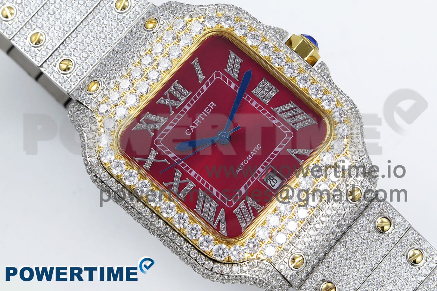 Santos De 40mm TWF 1:1 Best Edition Red Dial 904L SS/YG Case and Bracelet A2824 - Image 3