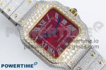Santos De 40mm TWF 1:1 Best Edition Red Dial 904L SS/YG Case and Bracelet A2824 - Image 3