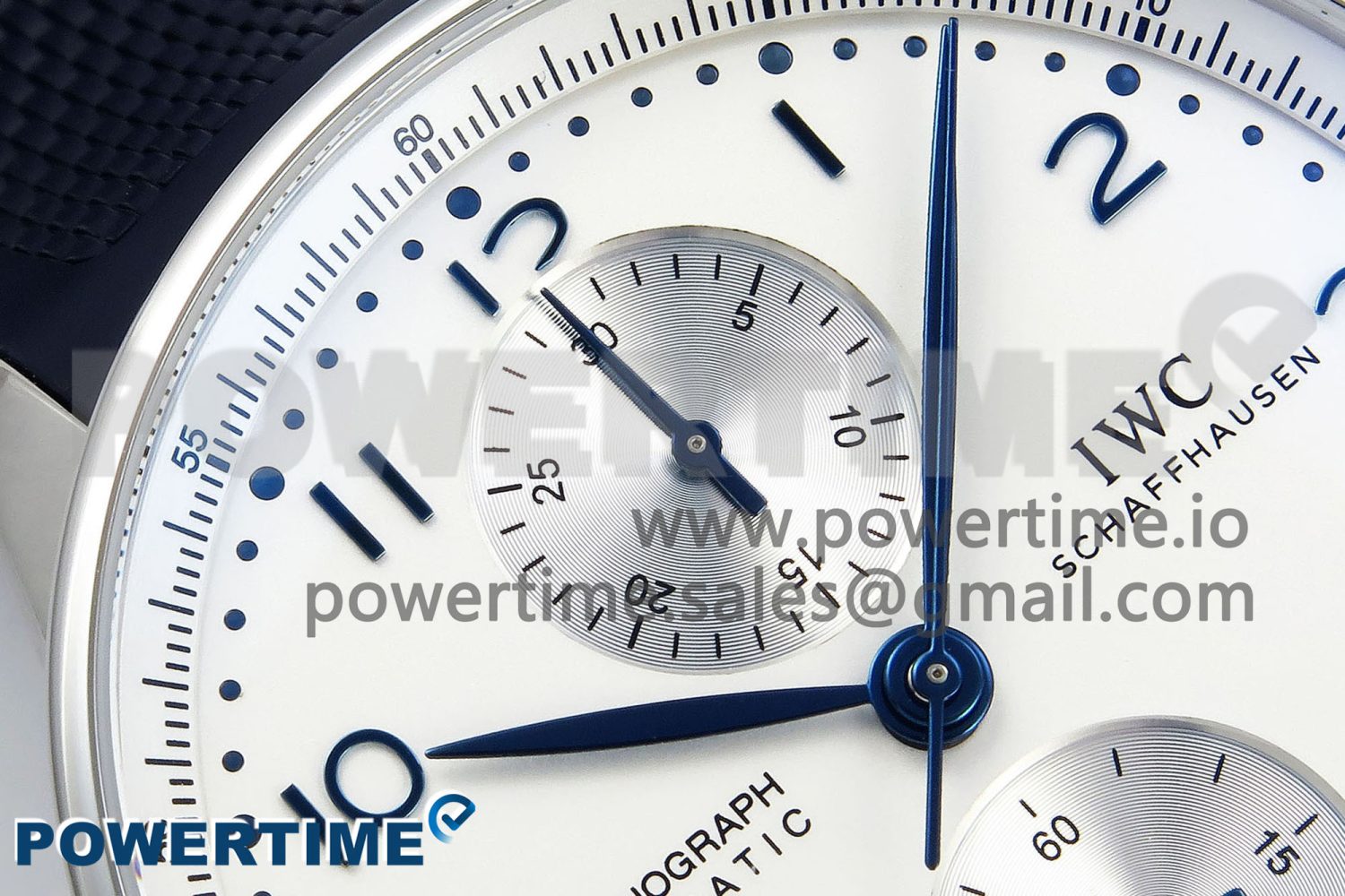 Portuguese Chrono IW3716 Z+F 1:1 Best Edition White Dial on Blue Rubber Strap A69355 - Image 4