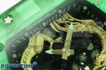 RM57 Green Transparent Tourbillon RMF Best Edition Gold Dragon Eagle Dial on White Rubber Strap - Image 4