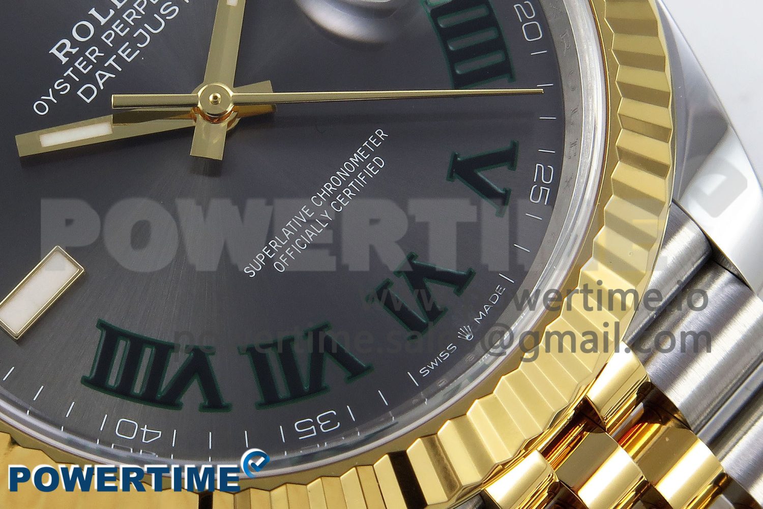 DateJust 41 126333 Clean 1:1 Best Edition 904L Steel Gray Dial Green Roman Marker on SS/YG Oyster Bracelet VR3235 - Image 5