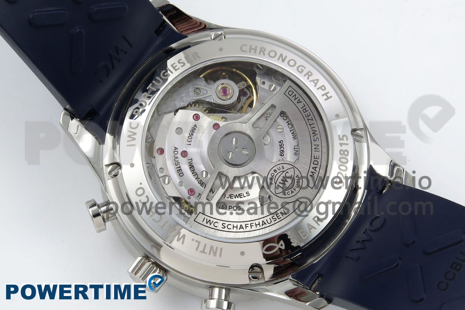Portuguese Chrono IW3716 Z+F 1:1 Best Edition White Dial on Blue Rubber Strap A69355 - Image 8