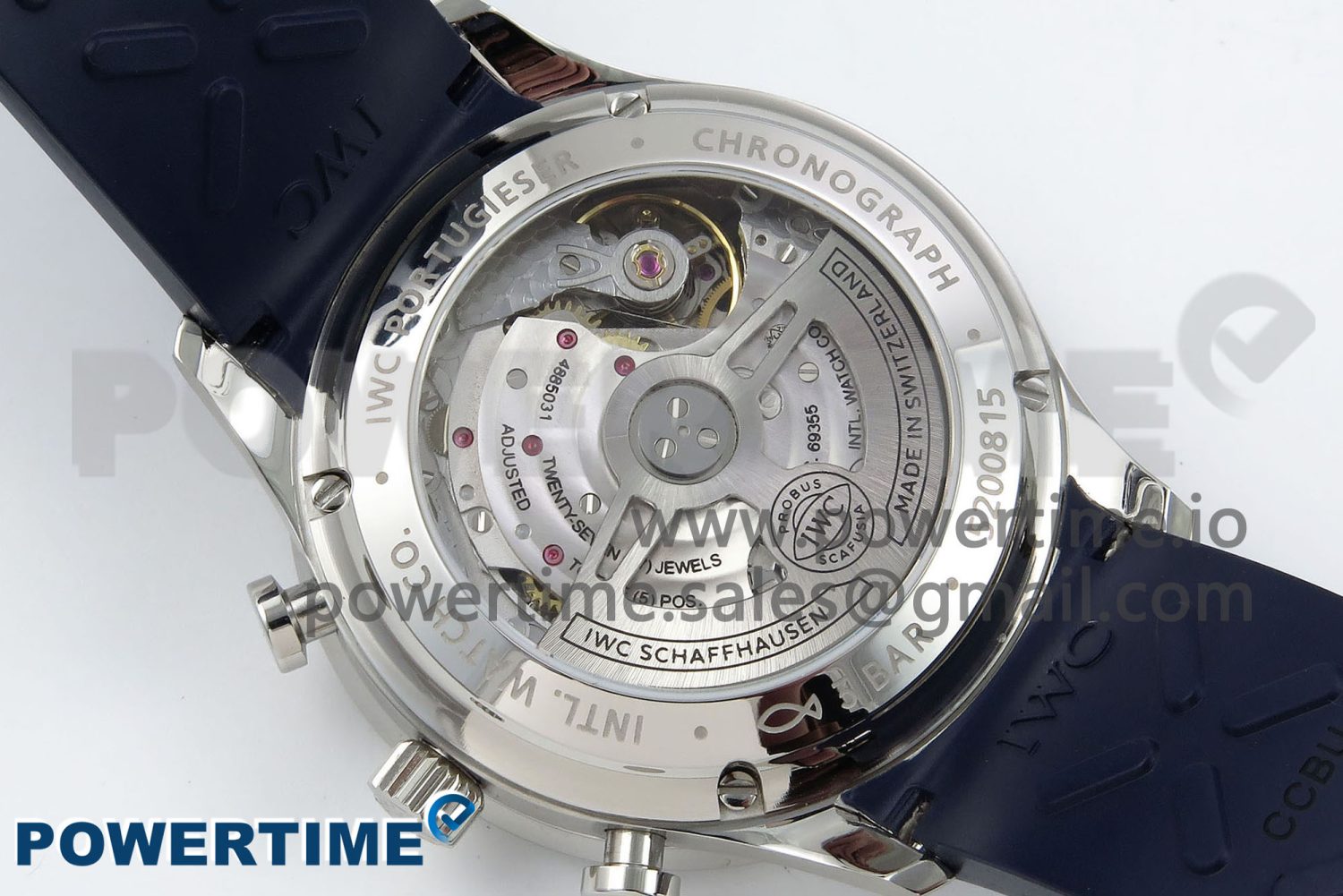Portuguese Chrono IW3716 Z+F 1:1 Best Edition White/Blue Dial on Blue Rubber Strap A69355 - Image 8