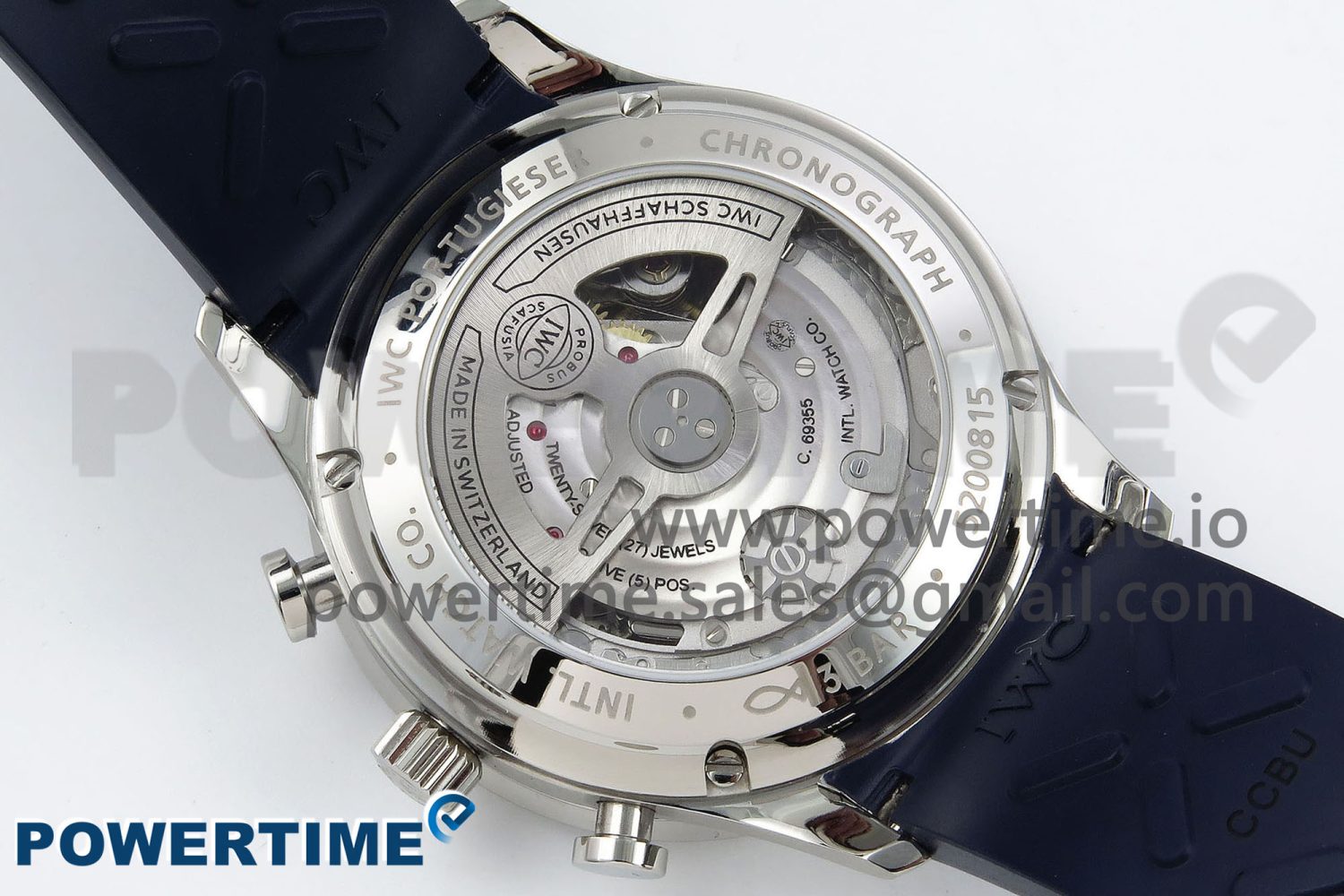 Portuguese Chrono IW3716 Z+F 1:1 Best Edition White/Blue Dial on Blue Rubber Strap A69355 - Image 9