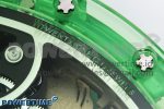 RM57 Green Transparent Tourbillon RMF Best Edition Gold Dragon Eagle Dial on White Rubber Strap - Image 10