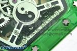 RM57 Green Transparent Tourbillon RMF Best Edition Gold Dragon Eagle Dial on White Rubber Strap - Image 12