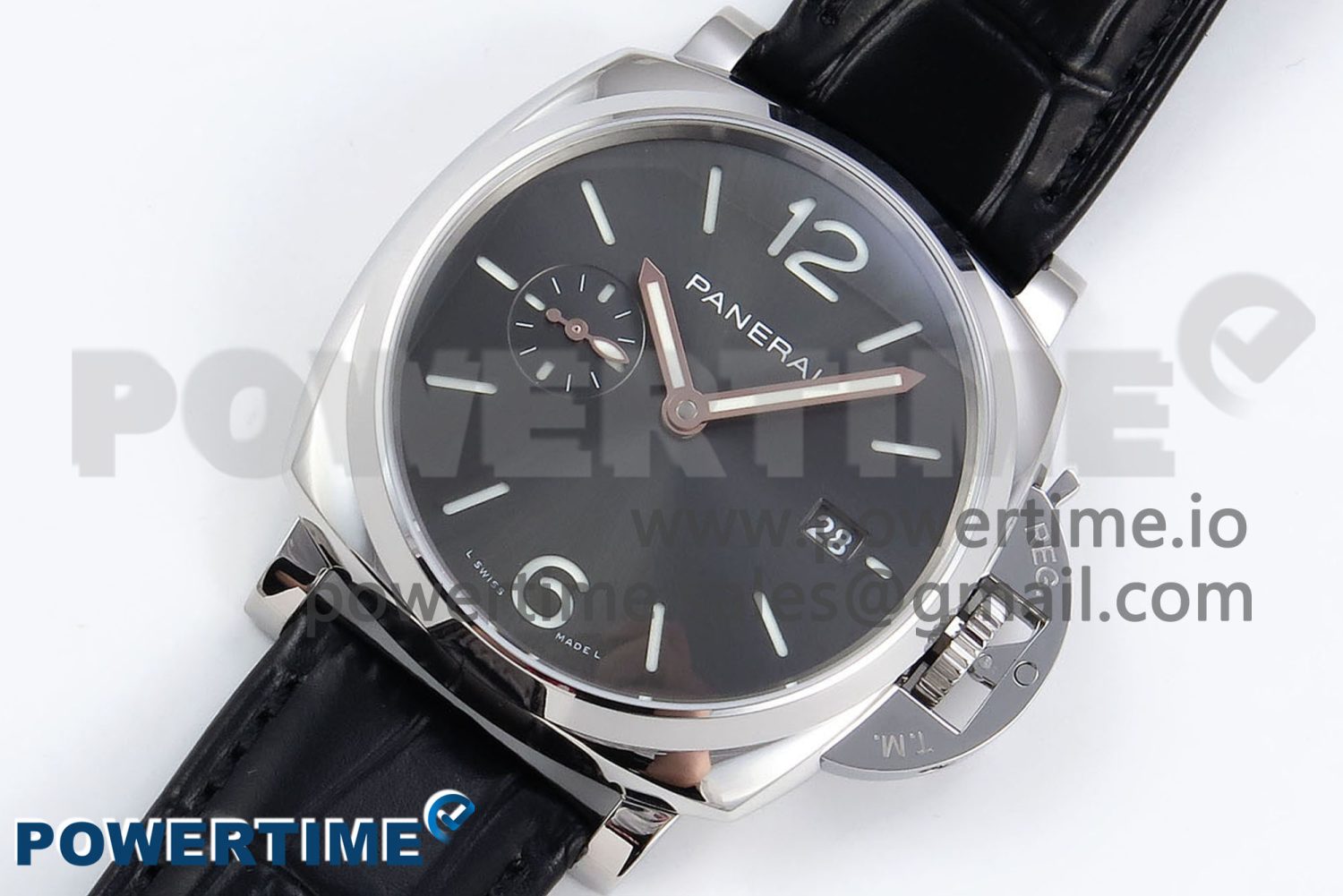 PAM1250 Luminor Due 42mm VSF Best Edition Grey Dial on Leather Strap P900 Clone - Image 2