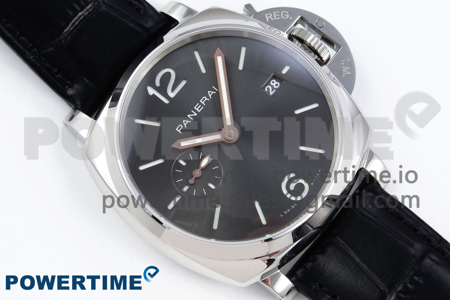 PAM1250 Luminor Due 42mm VSF Best Edition Grey Dial on Leather Strap P900 Clone - Image 3