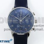 Portuguese Chrono IW3716 Z+F 1:1 Best Edition Blue Dial on Blue Rubber Strap A69355