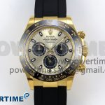 Daytona 116518 APS 1:1 Best Edition 904L SS Case YG Dial on Oysterflex Strap SH4130 (Gain Weight)