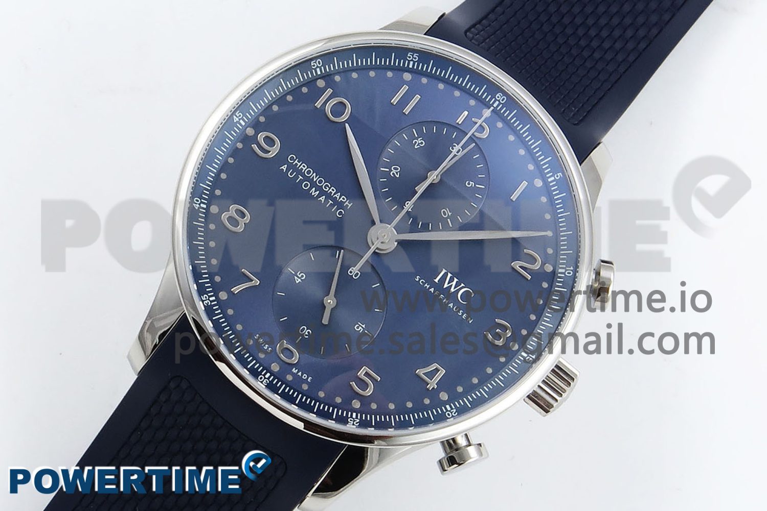 Portuguese Chrono IW3716 Z+F 1:1 Best Edition Blue Dial on Blue Rubber Strap A69355 - Image 2
