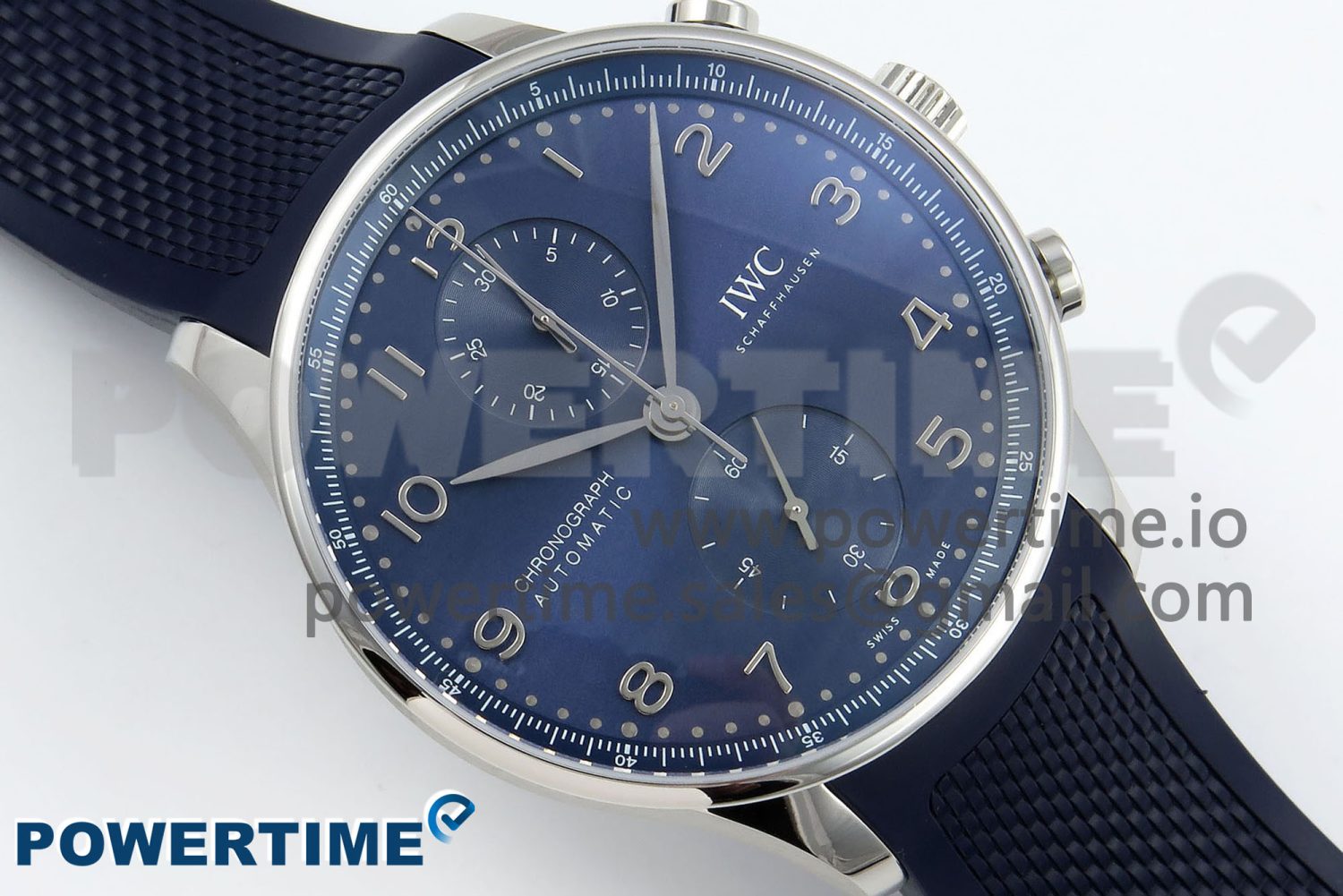 Portuguese Chrono IW3716 Z+F 1:1 Best Edition Blue Dial on Blue Rubber Strap A69355 - Image 3