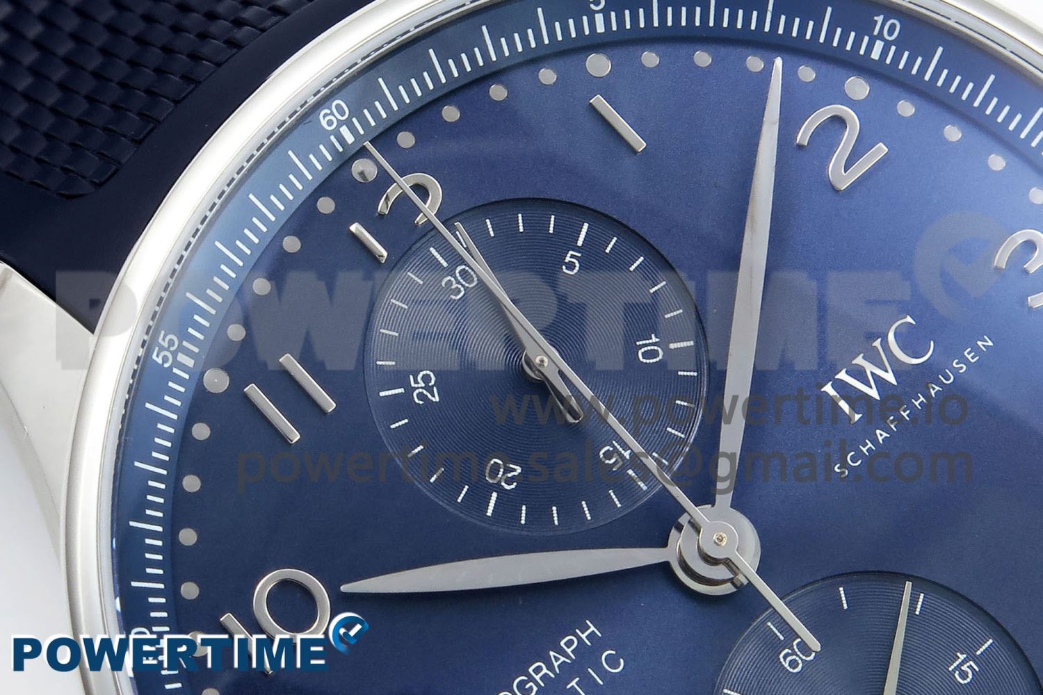 Portuguese Chrono IW3716 Z+F 1:1 Best Edition Blue Dial on Blue Rubber Strap A69355 - Image 4