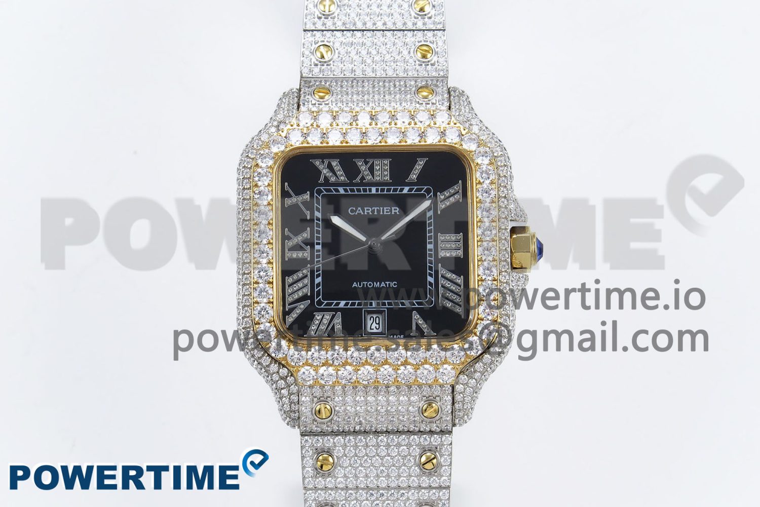 Santos De 40mm TWF 1:1 Best Edition Black Dial 904L SS/YG Case and Bracelet A2824 - Image 1