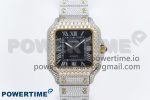Santos De 40mm TWF 1:1 Best Edition Black Dial 904L SS/YG Case and Bracelet A2824