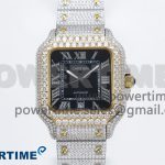 Santos De 40mm TWF 1:1 Best Edition Black Dial 904L SS/YG Case and Bracelet A2824