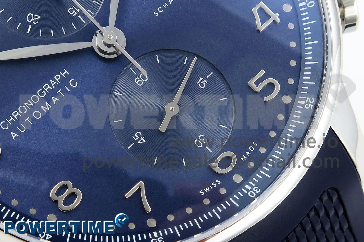 Portuguese Chrono IW3716 Z+F 1:1 Best Edition Blue Dial on Blue Rubber Strap A69355 - Image 5