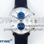 Portuguese Chrono IW3716 Z+F 1:1 Best Edition White/Blue Dial on Blue Rubber Strap A69355