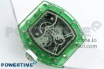 RM57 Green Transparent Tourbillon RMF Best Edition Silver Dragon Eagle Dial on White Rubber Strap - Image 8