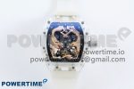 RM57 Transparent Tourbillon RMF Best Edition Gold Dragon Eagle Dial on Transparent Rubber Strap