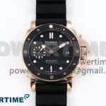 PAM2164 Luminor Submersible 42mm VSF Best Edition Black Dial on Rubber Strap P900 Clone
