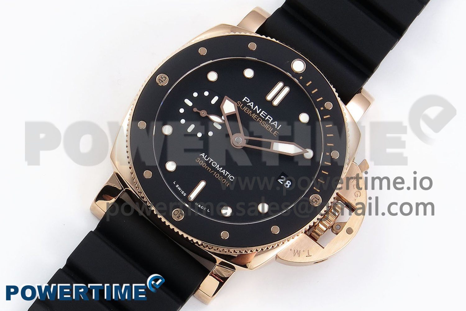 PAM2164 Luminor Submersible 42mm VSF Best Edition Black Dial on Rubber Strap P900 Clone - Image 2