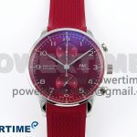 Portuguese Chrono IW3716 Z+F 1:1 Best Edition Red Dial on Red Rubber Strap A69355