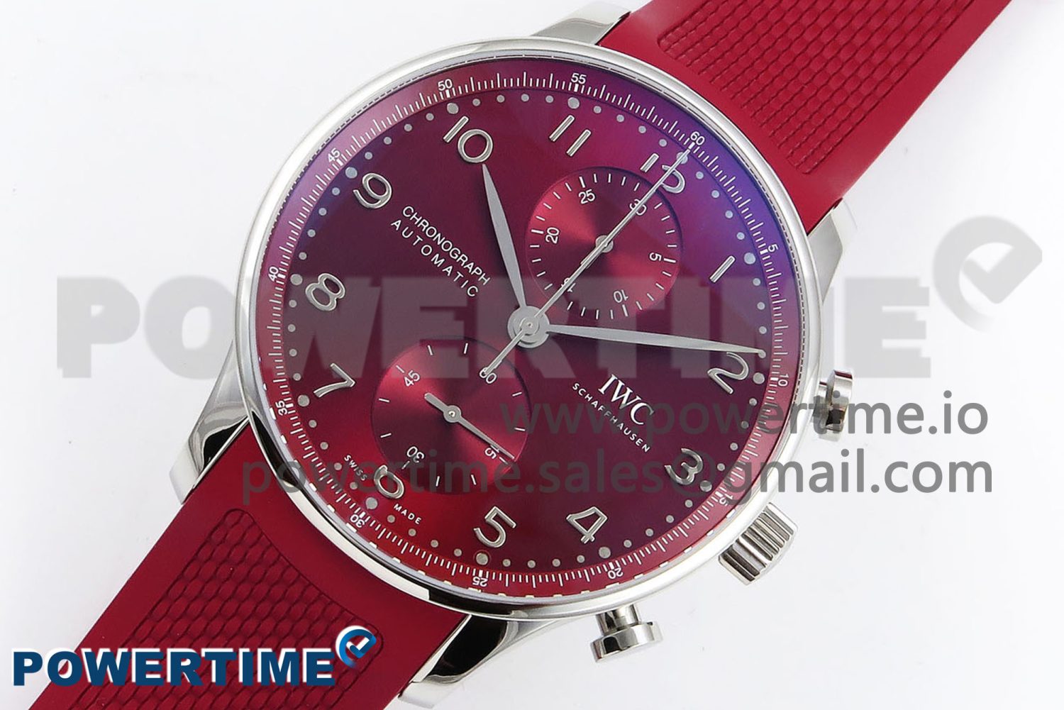 Portuguese Chrono IW3716 Z+F 1:1 Best Edition Red Dial on Red Rubber Strap A69355 - Image 2
