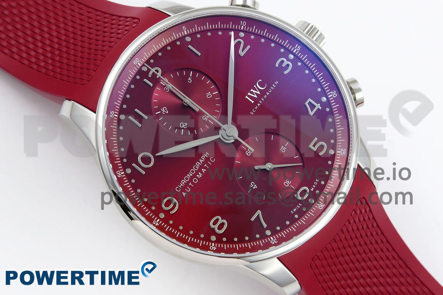 Portuguese Chrono IW3716 Z+F 1:1 Best Edition Red Dial on Red Rubber Strap A69355 - Image 3
