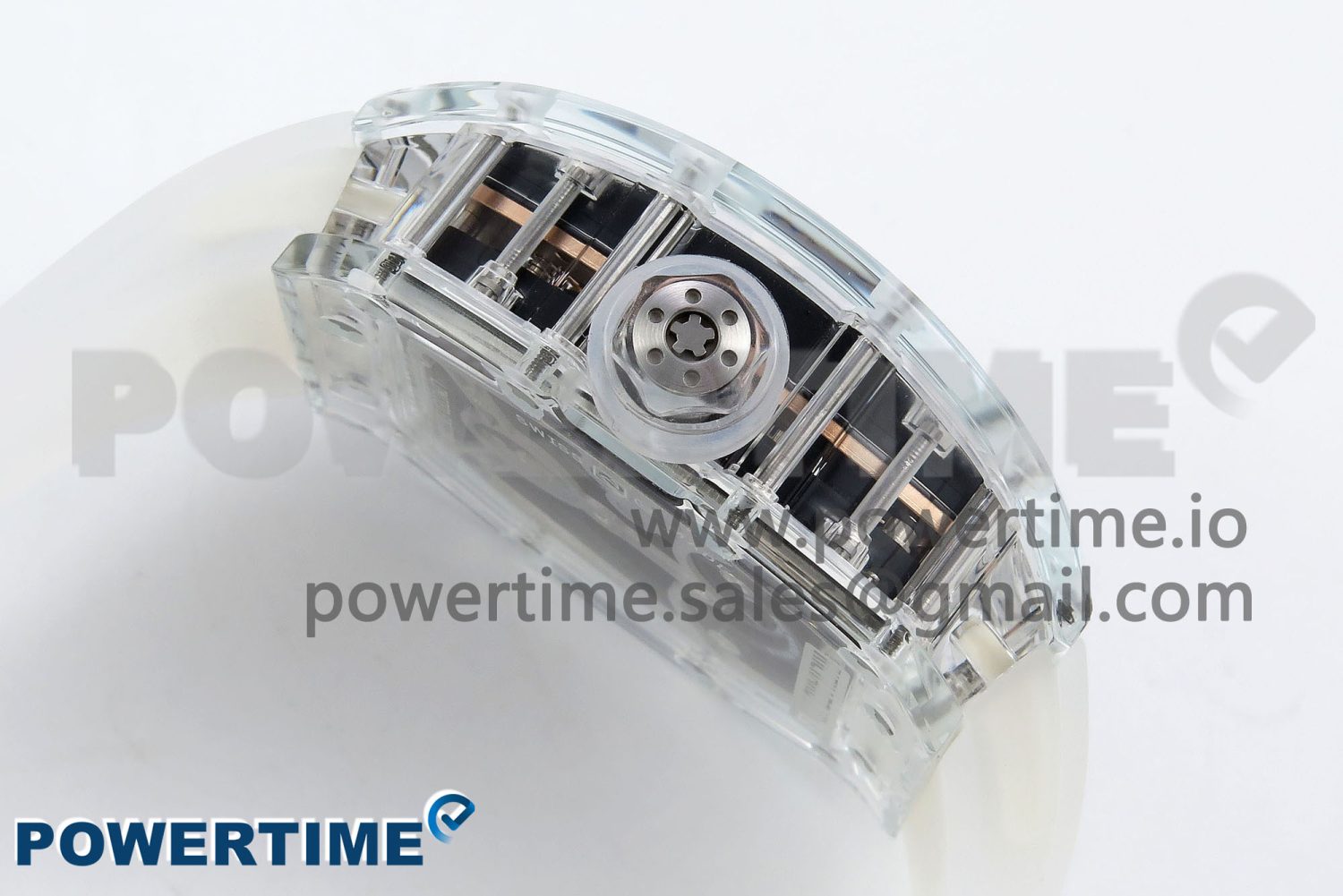 RM57 Transparent Tourbillon RMF Best Edition Gold Dragon Eagle Dial on Transparent Rubber Strap - Image 6